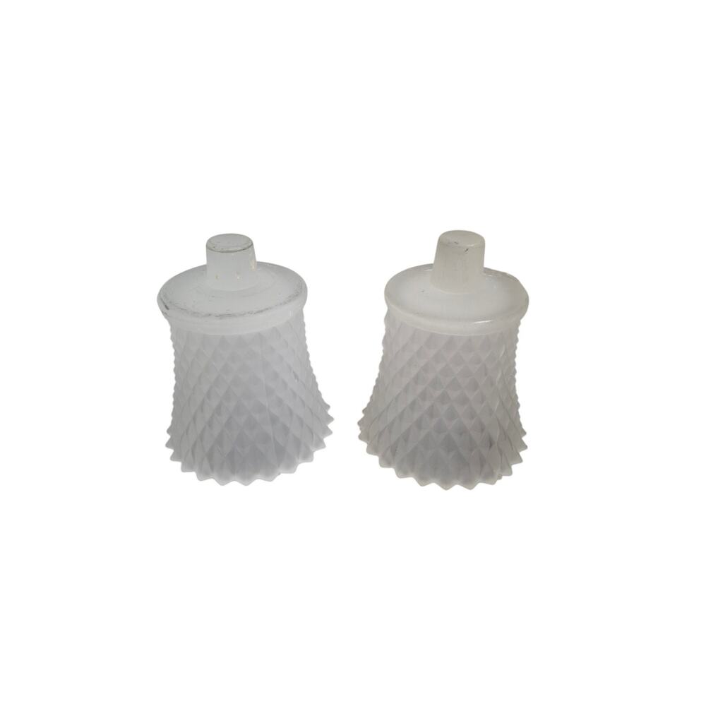 Vintage HOMCO Home Interior Frosted Diamond Votives Set of 2